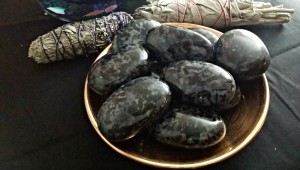 Indigo Gabbro (Merlinite) hand pebbles