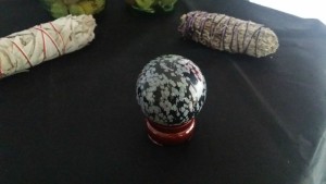 Snowflake Obsidian Sphere