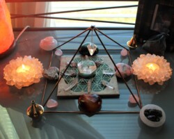 Flower of Life tile crystal grid